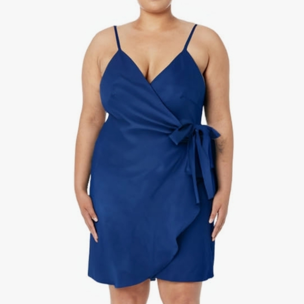 Elegant Blue Wrap Dress
